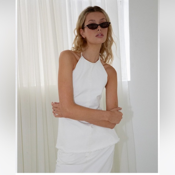 One Mile Harley Denim Skirt and Halter Top - Picture 2 of 10